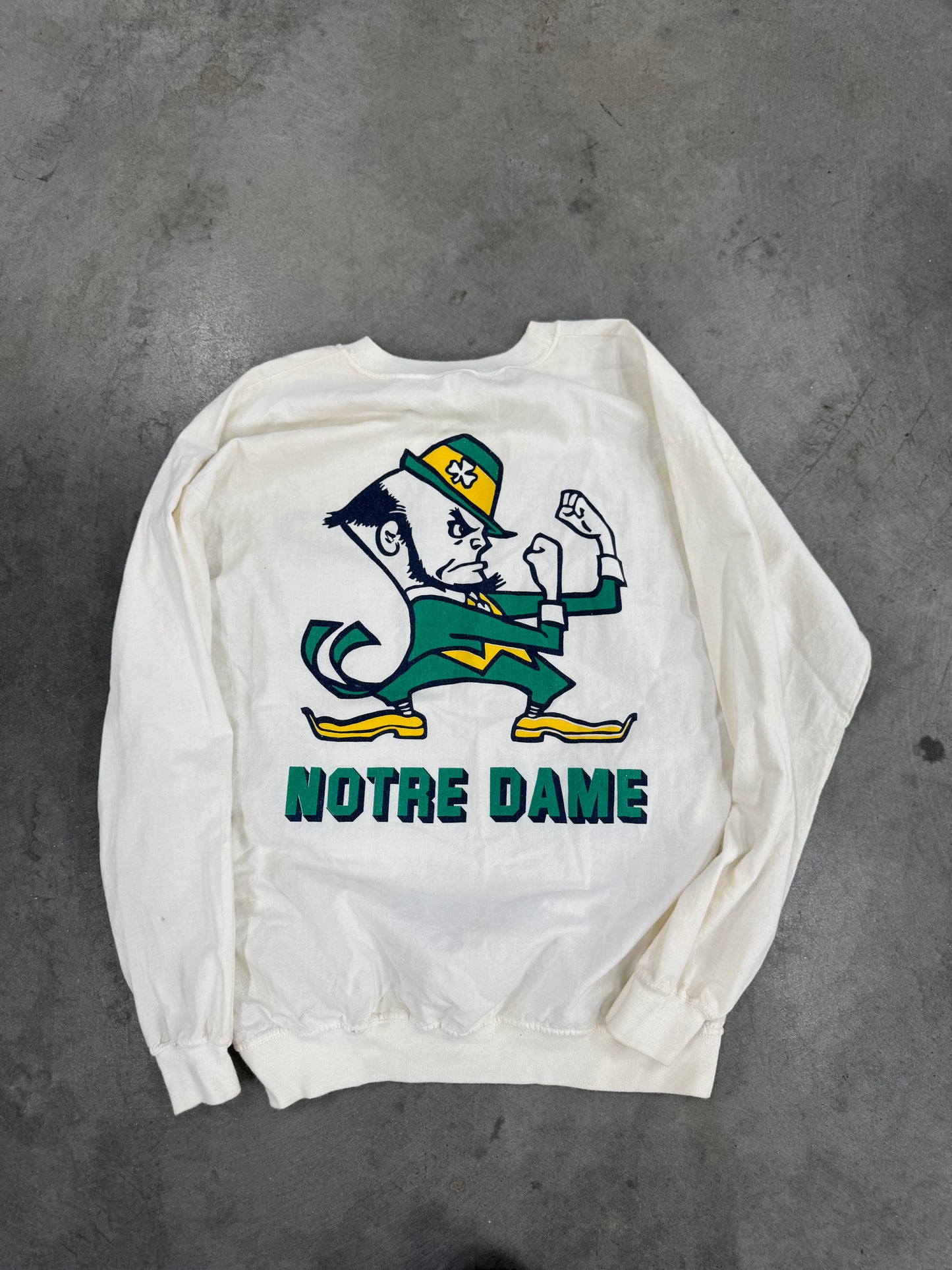Notre Dame Irish Long Sleeve White Tee - M