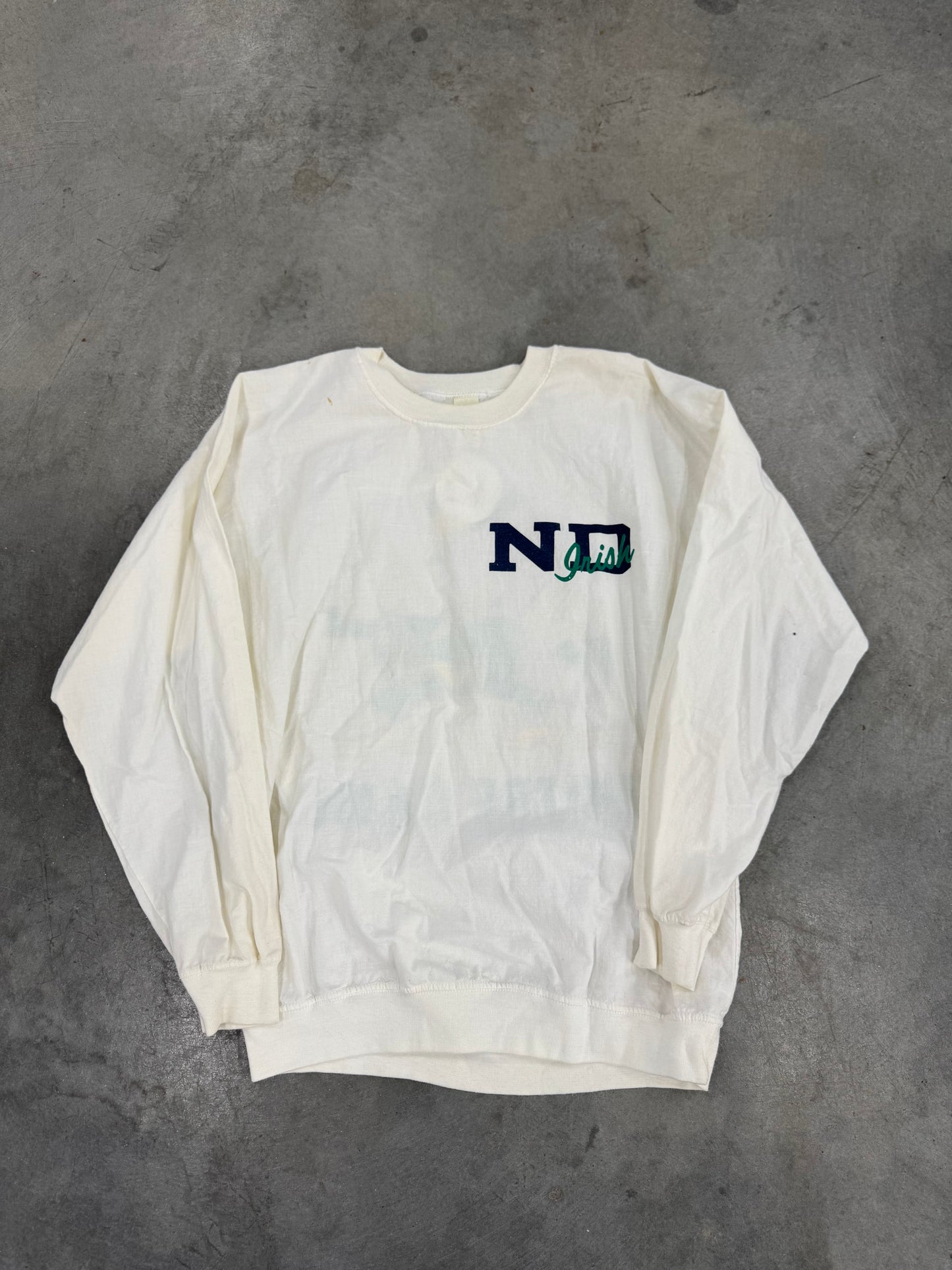Notre Dame Irish Long Sleeve White Tee - M