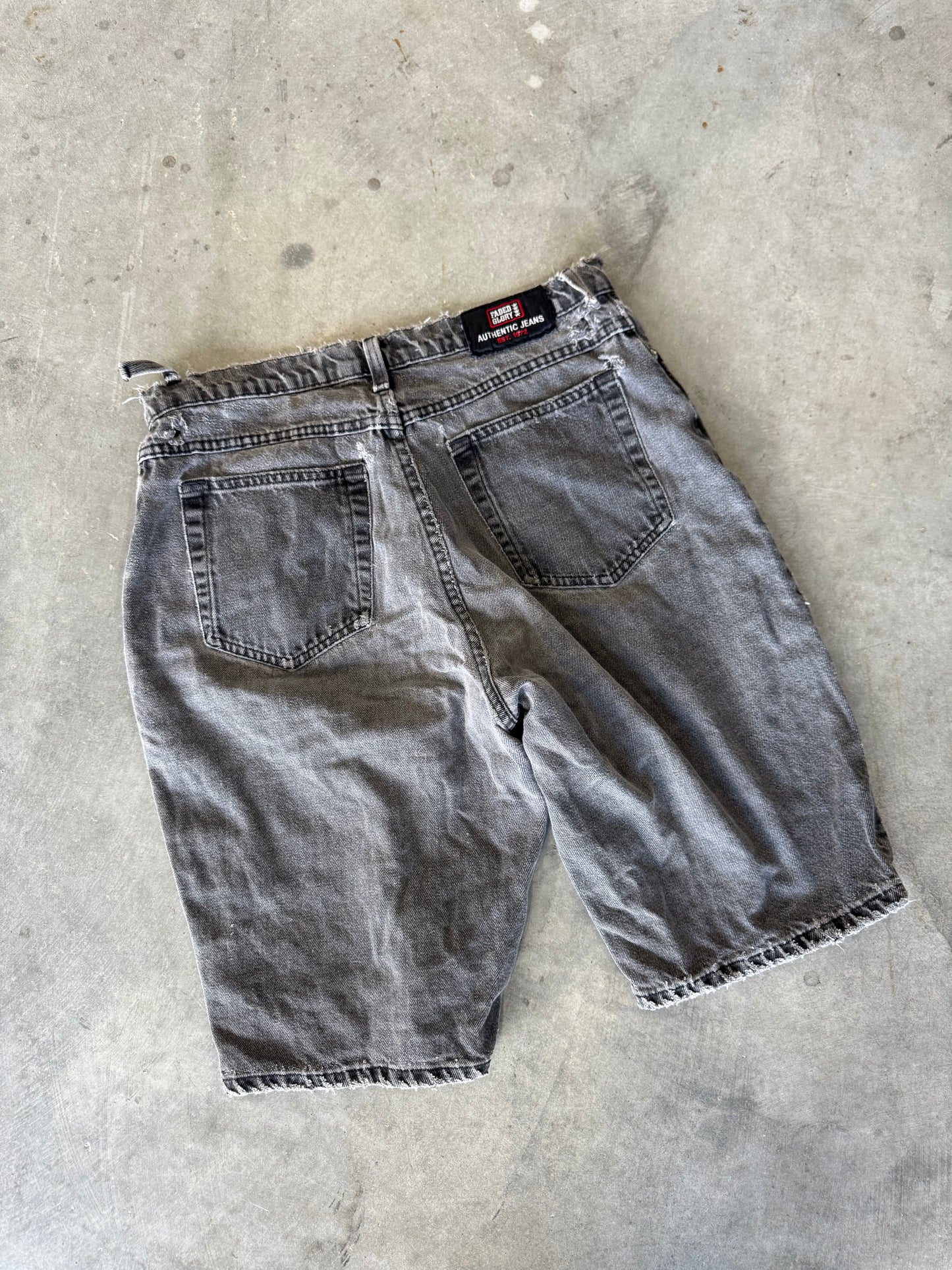 Faded Glory Grey Denim Shorts - 36