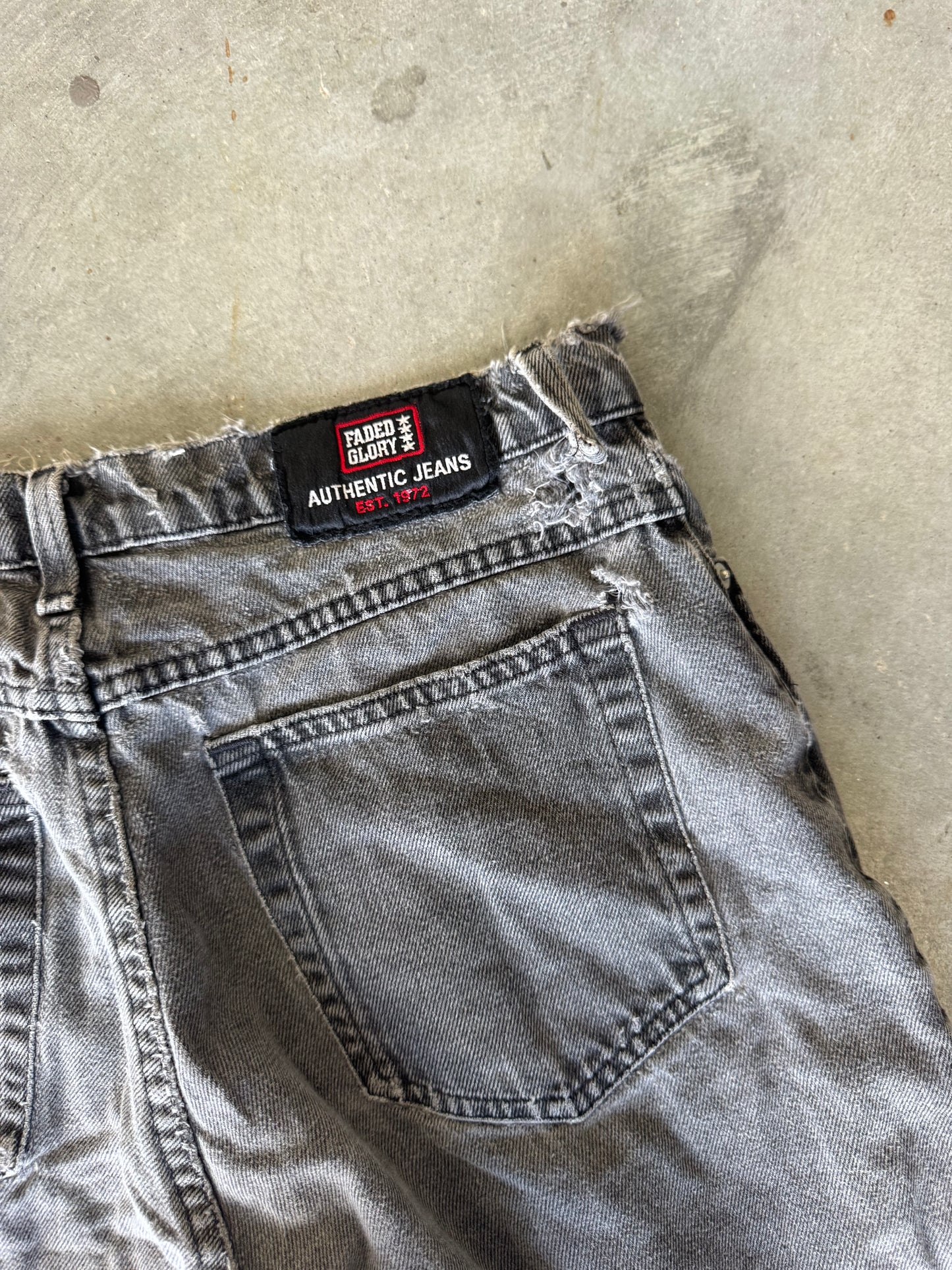 Faded Glory Grey Denim Shorts - 36