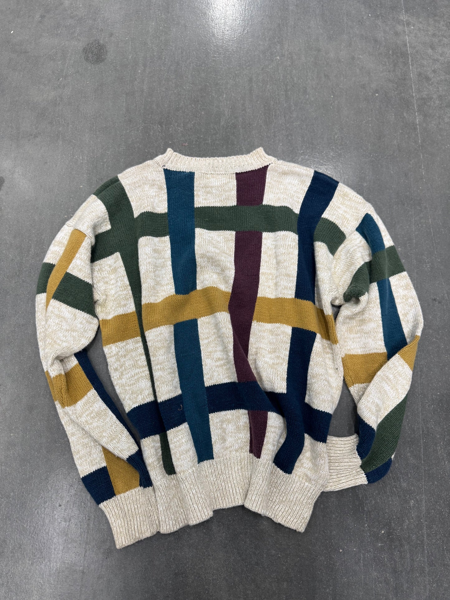 Vintage Striped Knit Sweater - L
