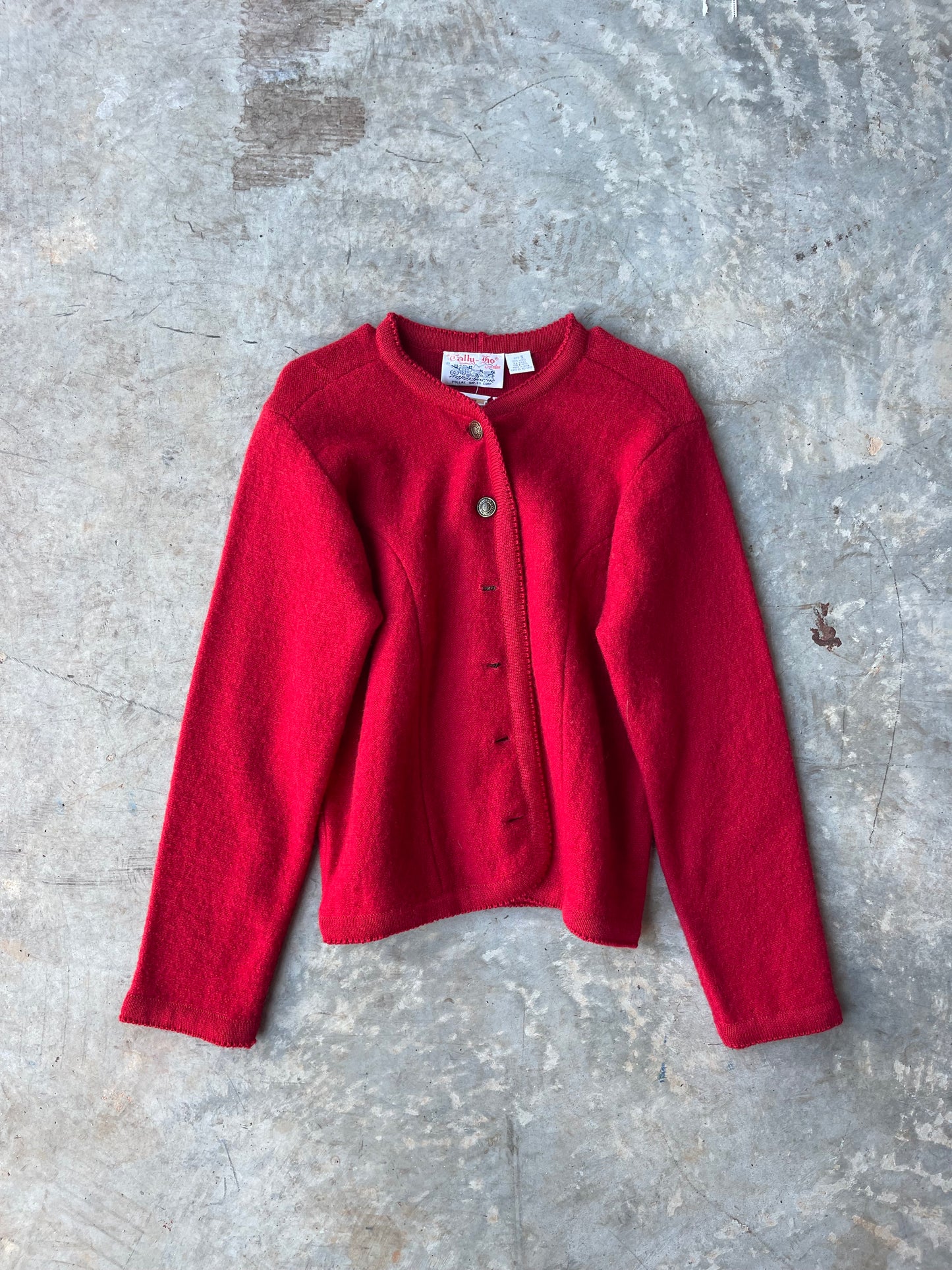 Red Button Down Sweater