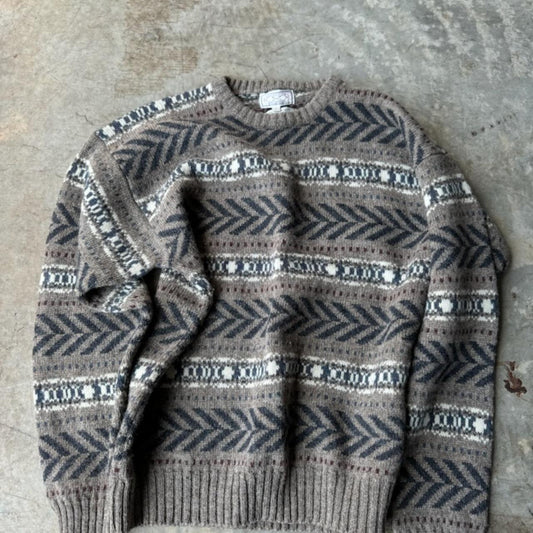 Vintage Brown Patterned Sweater